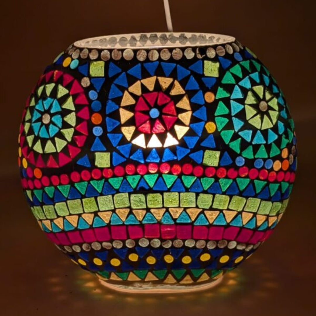 Mosaic Glass Globe Table Lamp