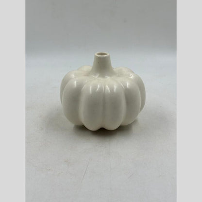 Pumpkin Flower Vase - Glossy Milk White