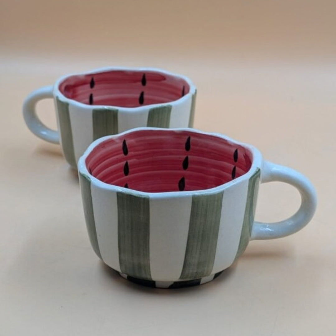Ceramic Soup Cups - Watermelon Theme