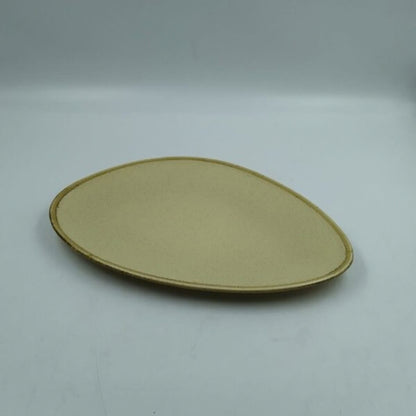Platter - Asymmetric Organic Shape Light Creme Matte Glazed