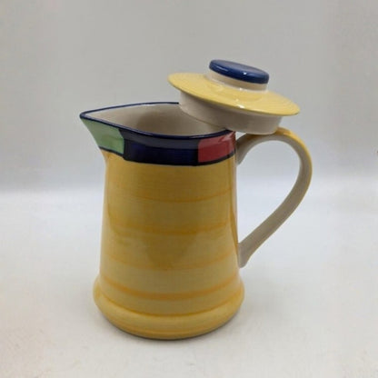 Jug - Yellow with Multicolour Neck