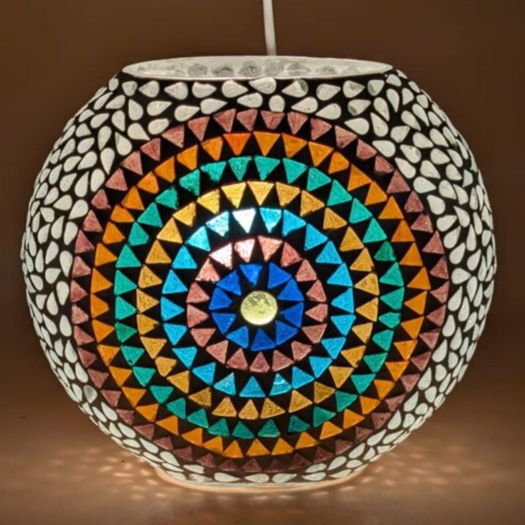 Mosaic Glass Globe Table Lamp