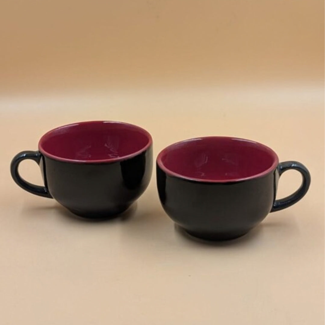 Soup Cups - Dual Tone Black & Maroon