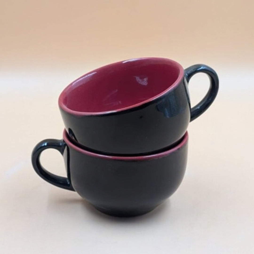 Soup Cups - Dual Tone Black & Maroon