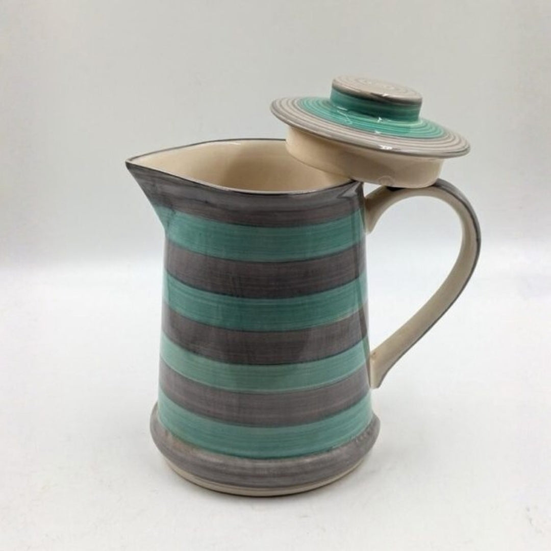 Jug - Green & Grey Striped