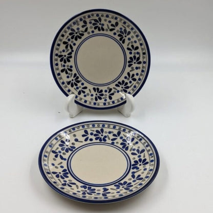 Quarter Plate - Blue Floral Rim with Cream Center