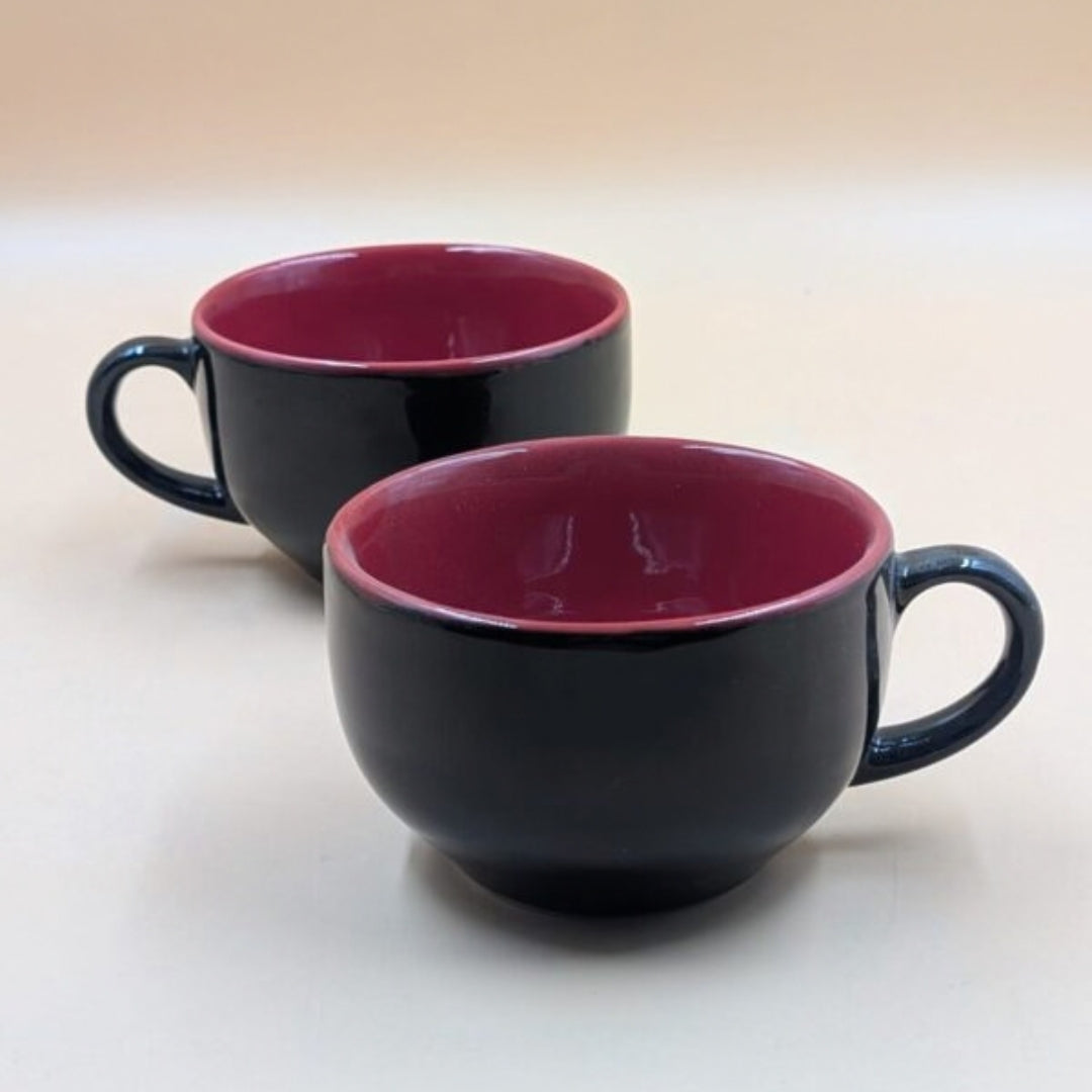 Soup Cups - Dual Tone Black & Maroon