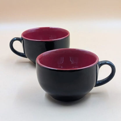 Soup Cups - Dual Tone Black & Maroon