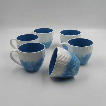 Cups Set - Set of 6, Blue & White