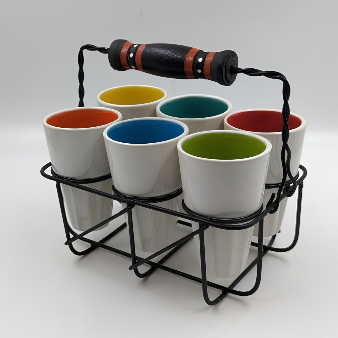 Glasses Set with Stand - Set of 6, Multicolor Interior