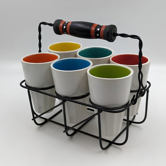 Glasses Set with Stand - Set of 6, Multicolor Interior