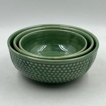 Serving Containers Set - Light Sage Green Dot Texture