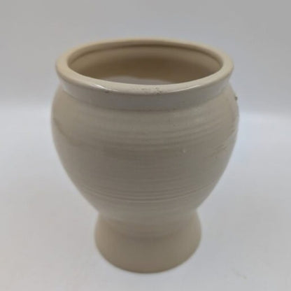 Planter - Warm Beige Urn Pot, Pedestal Base