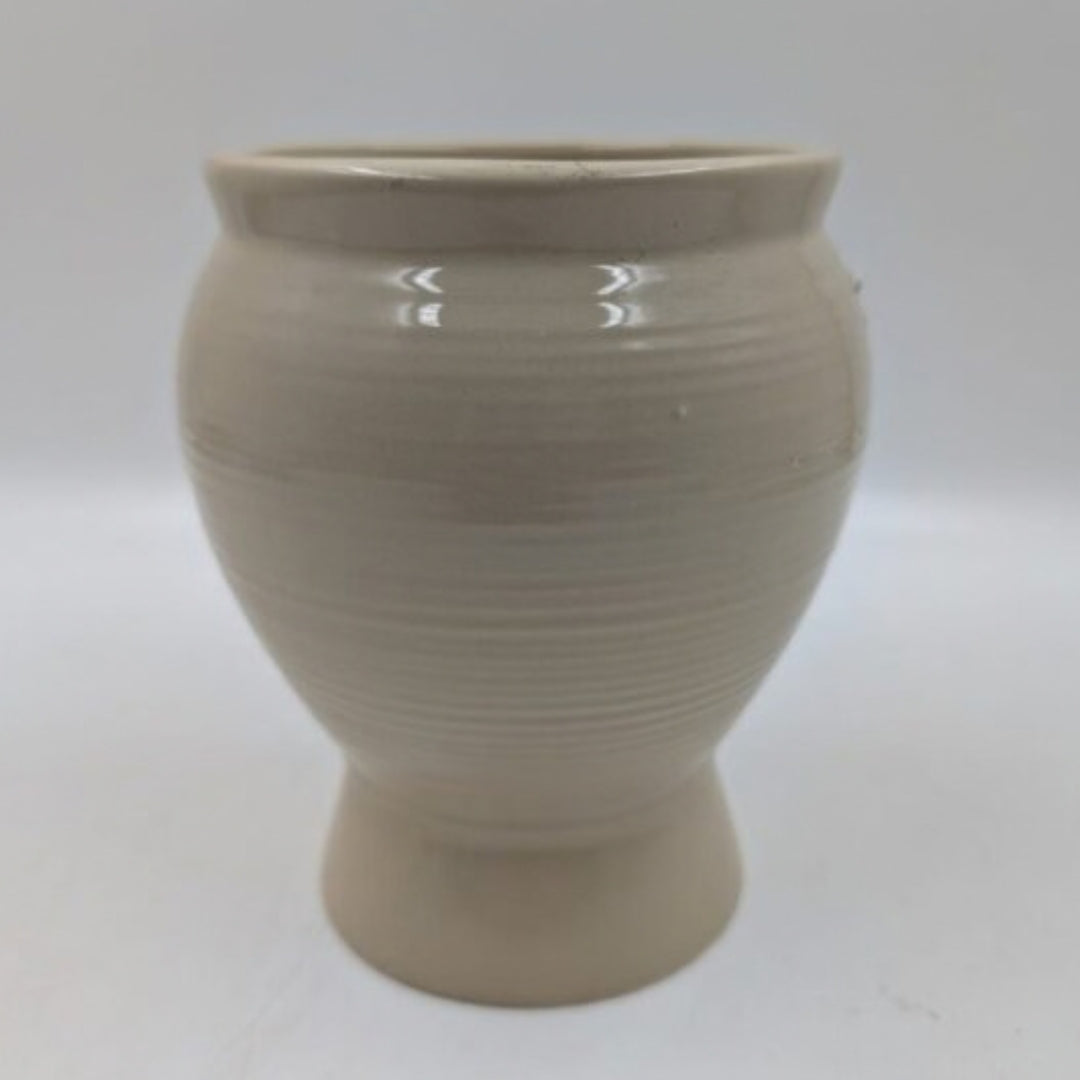 Planter - Warm Beige Urn Pot, Pedestal Base