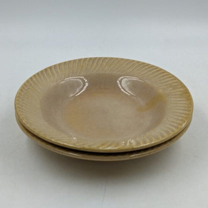 Soup Plates - Light Brown Fluted Rim