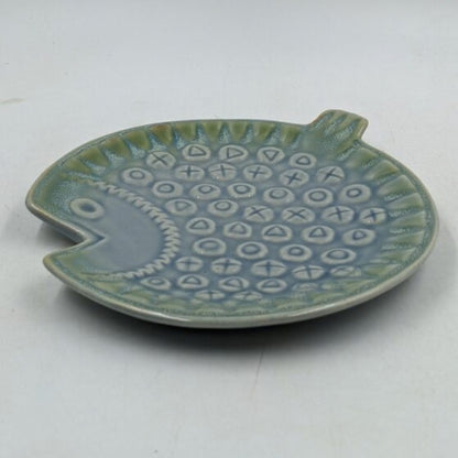 Platter - Fish Shaped Textured Grey Glazed