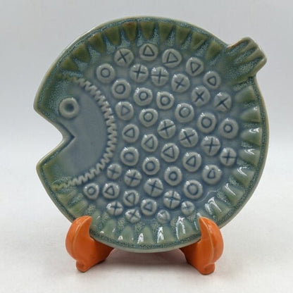 Platter - Fish Shaped Textured Grey Glazed