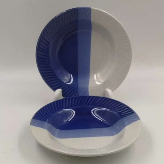 Deep Plate - Blue & White Half Dual Tone