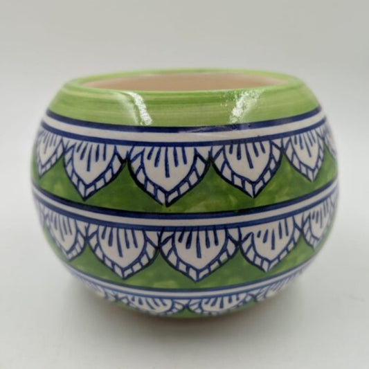 Planter - Lime Green Round Globe Bowl Pot