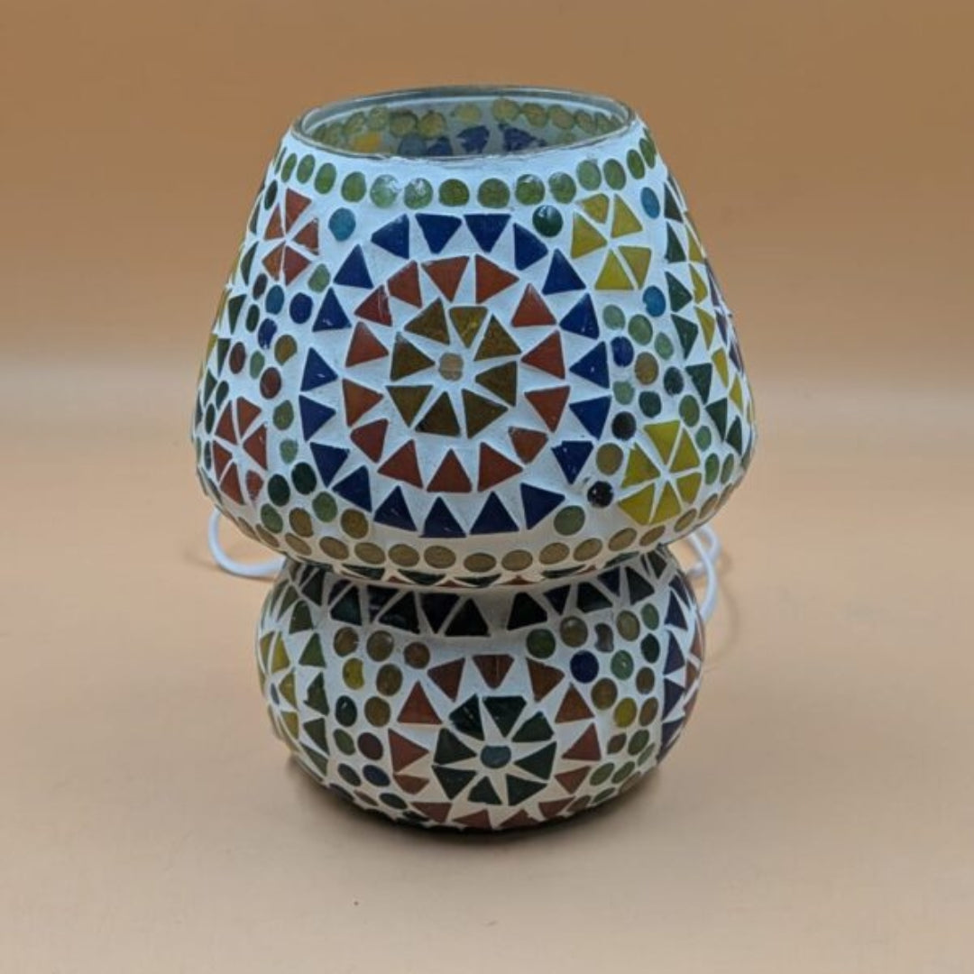 Mosaic Glass Mushroom Table Lamp