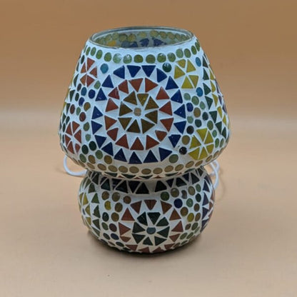 Mosaic Glass Mushroom Table Lamp