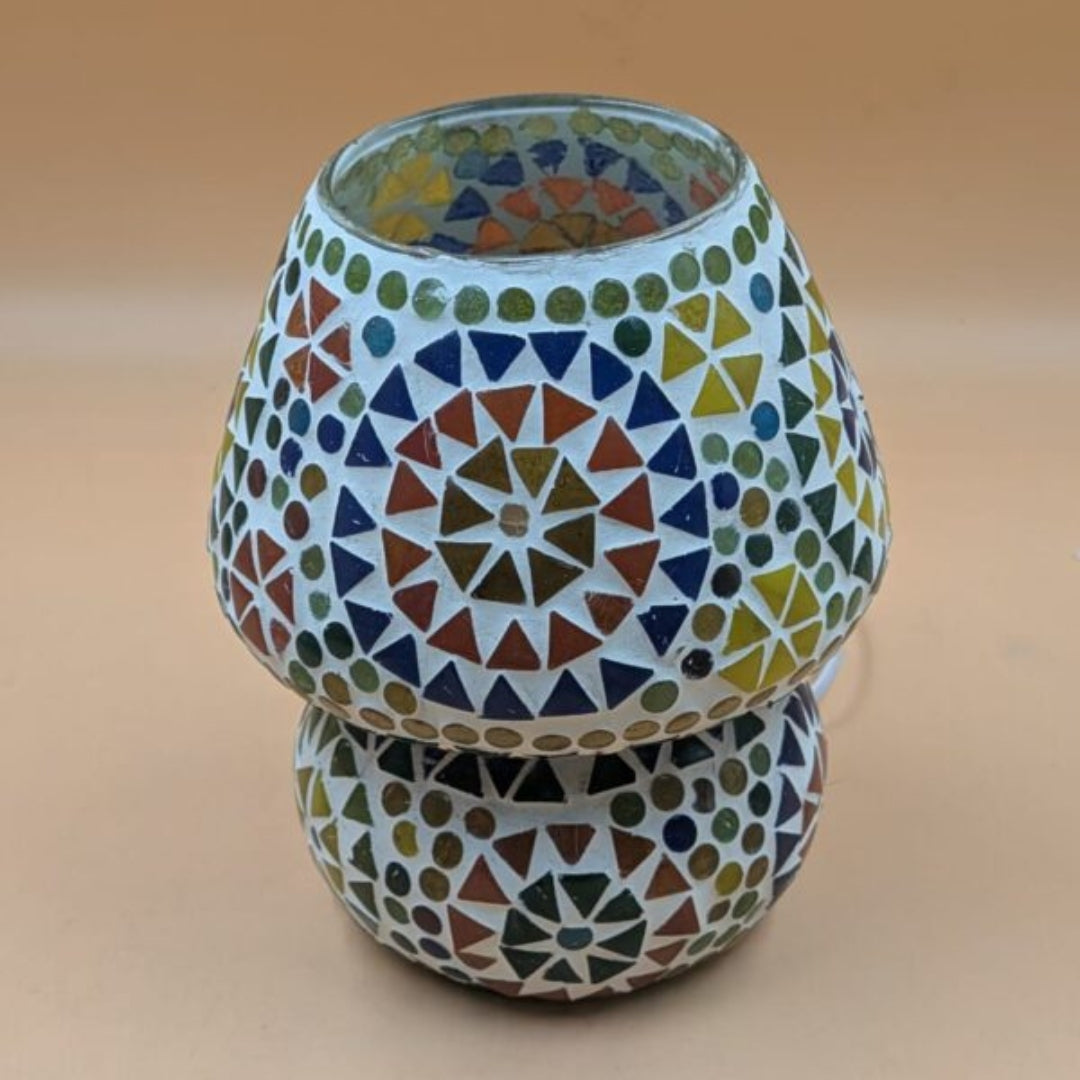Mosaic Glass Mushroom Table Lamp