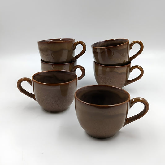 Cups Set - Set of 6, Brown